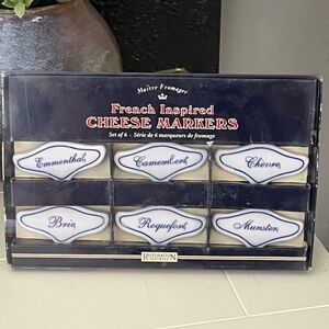 Set of 6 Restoration Hardware French Ceramic Cheese Markers Maitre Fromager New!